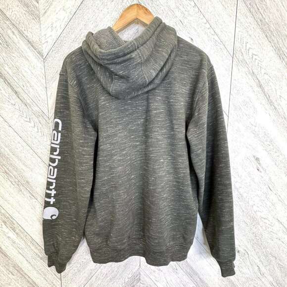 Carhartt Hoodie Mens Size Small Loose Fit Green Pullover Hooded Sweatshirt - Picture 5 of 5